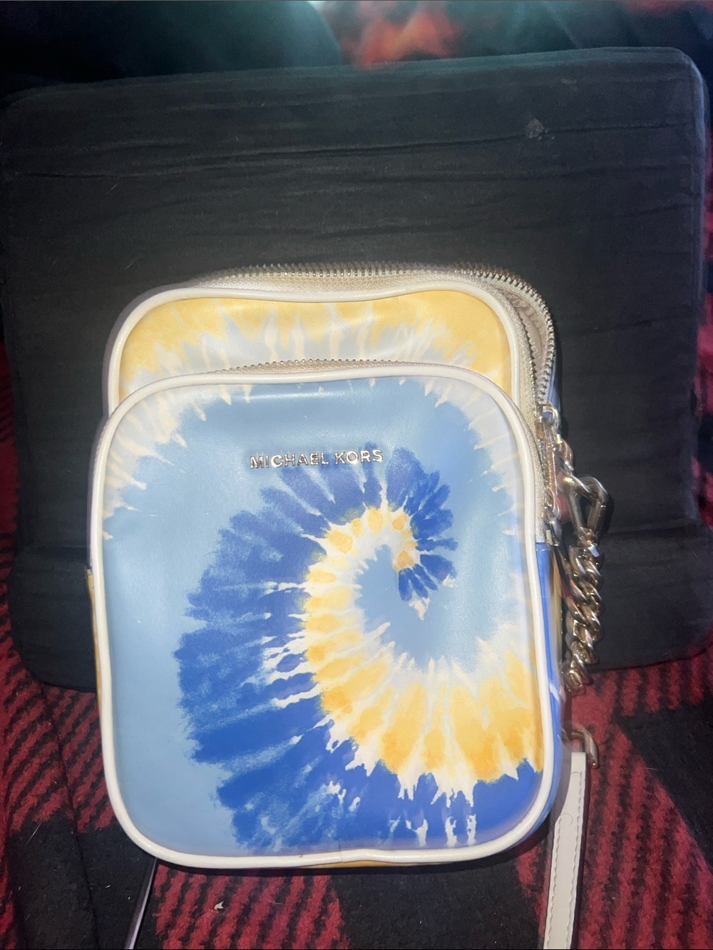 Michael Kors Blue & Yellow Tie-Dye Mini Crossbody